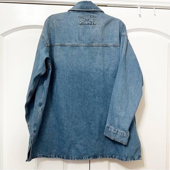 NWT Free People Leon Denim Oversized Button Down Top Shacket - Picture 4 of 4